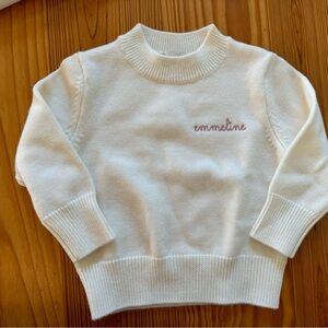 “Emmeline” Monogram Sweater (12m)